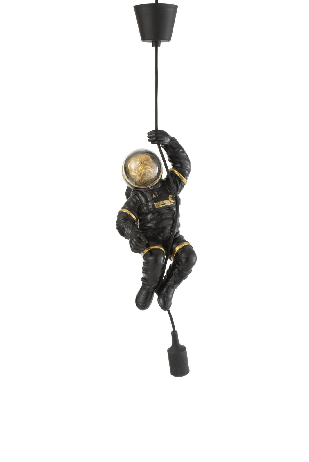 LEUCHTER ASTRONAUT POLYRESIN SCHWARZ/GOLD