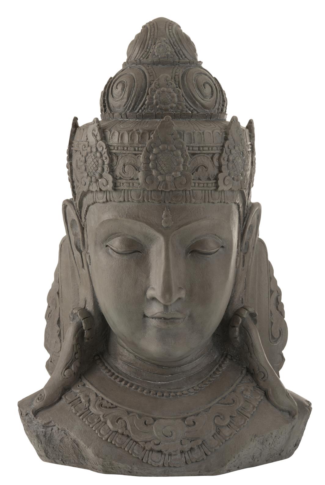 BUDDHAKOPF MAGNESIA GRAU L (57x40x85cm)