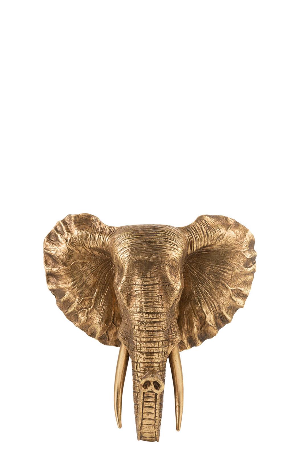 DEKO ELEFANT HÄNGEND POLYRESIN ANTIK GOLD