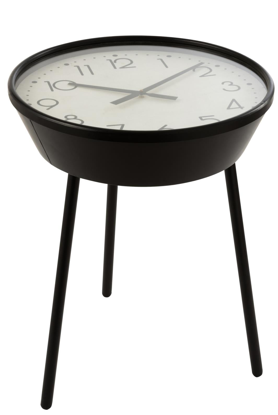 BEISTELLTISCH MIT UHR METALL BRAUN (53,5x53,5x69cm)