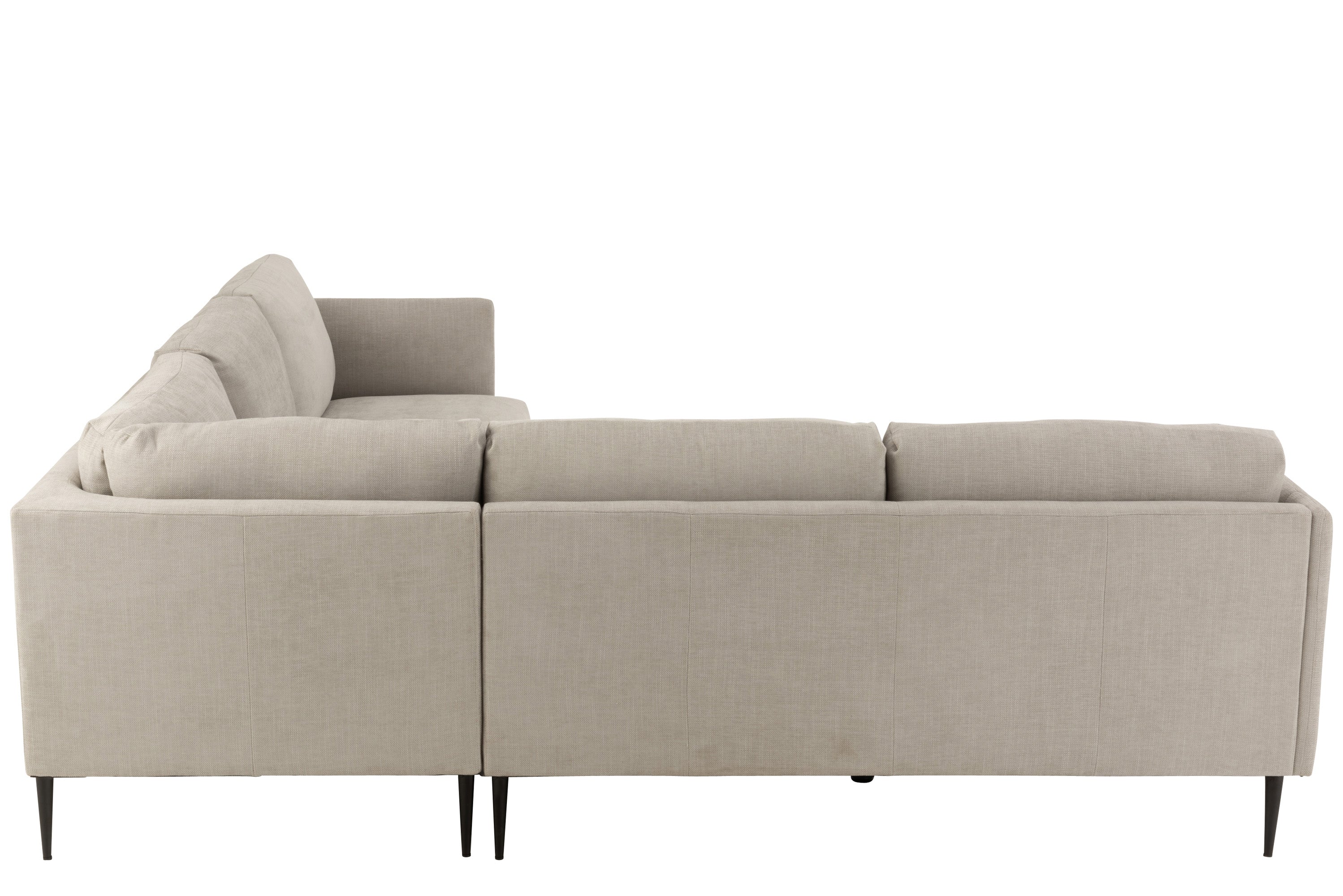 SOFAMODUL ZOE HOLZ/STOFF GRAU RECHTES TEIL (155x85x82cm)