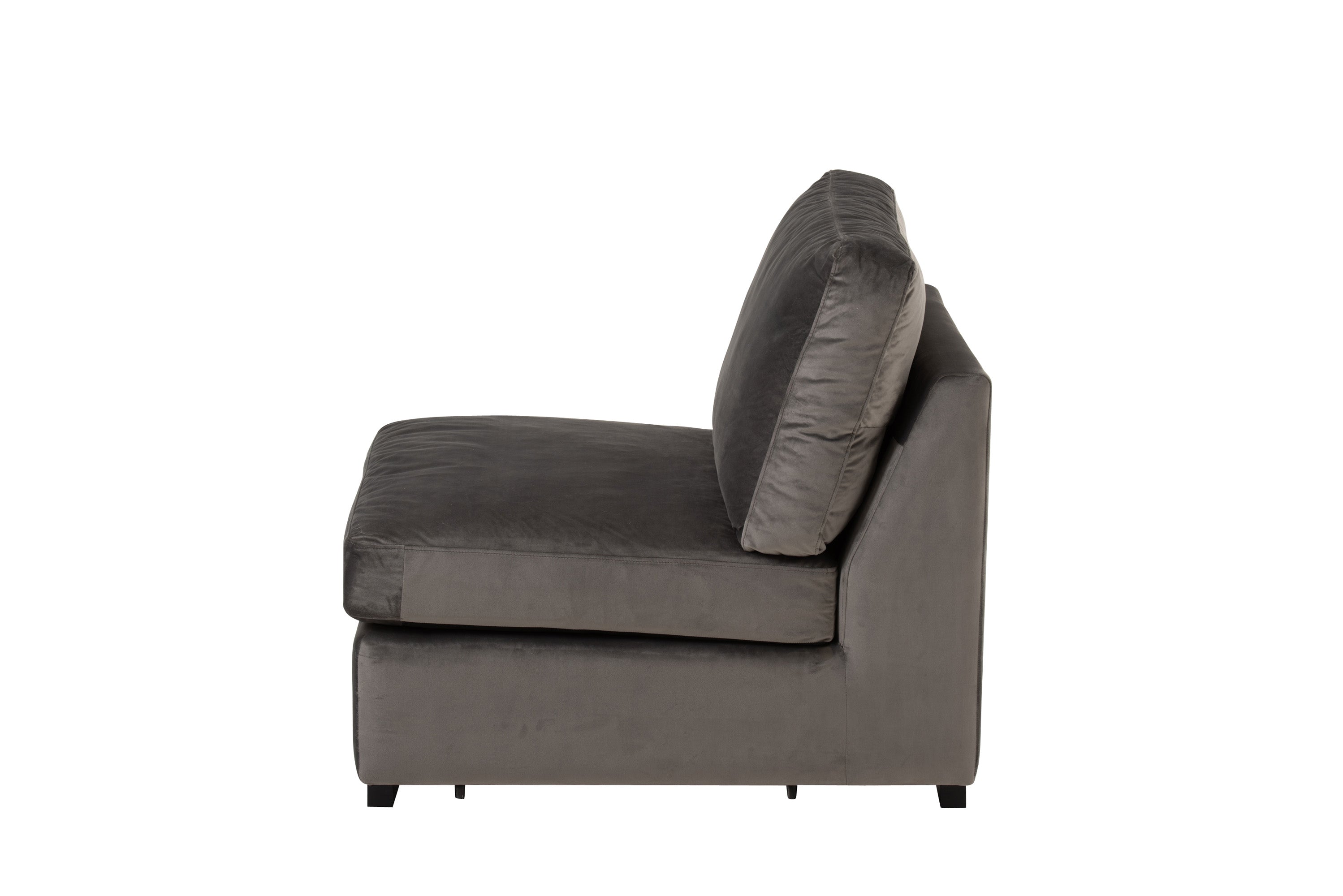 SESSEL/SOFA MITTELSTÜCK SAMT GRAU