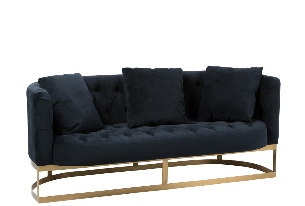 SOFA WILSON 2-SITZER2 2KISSEN  VELOURS METALL ANTHRAZIT/GOLD