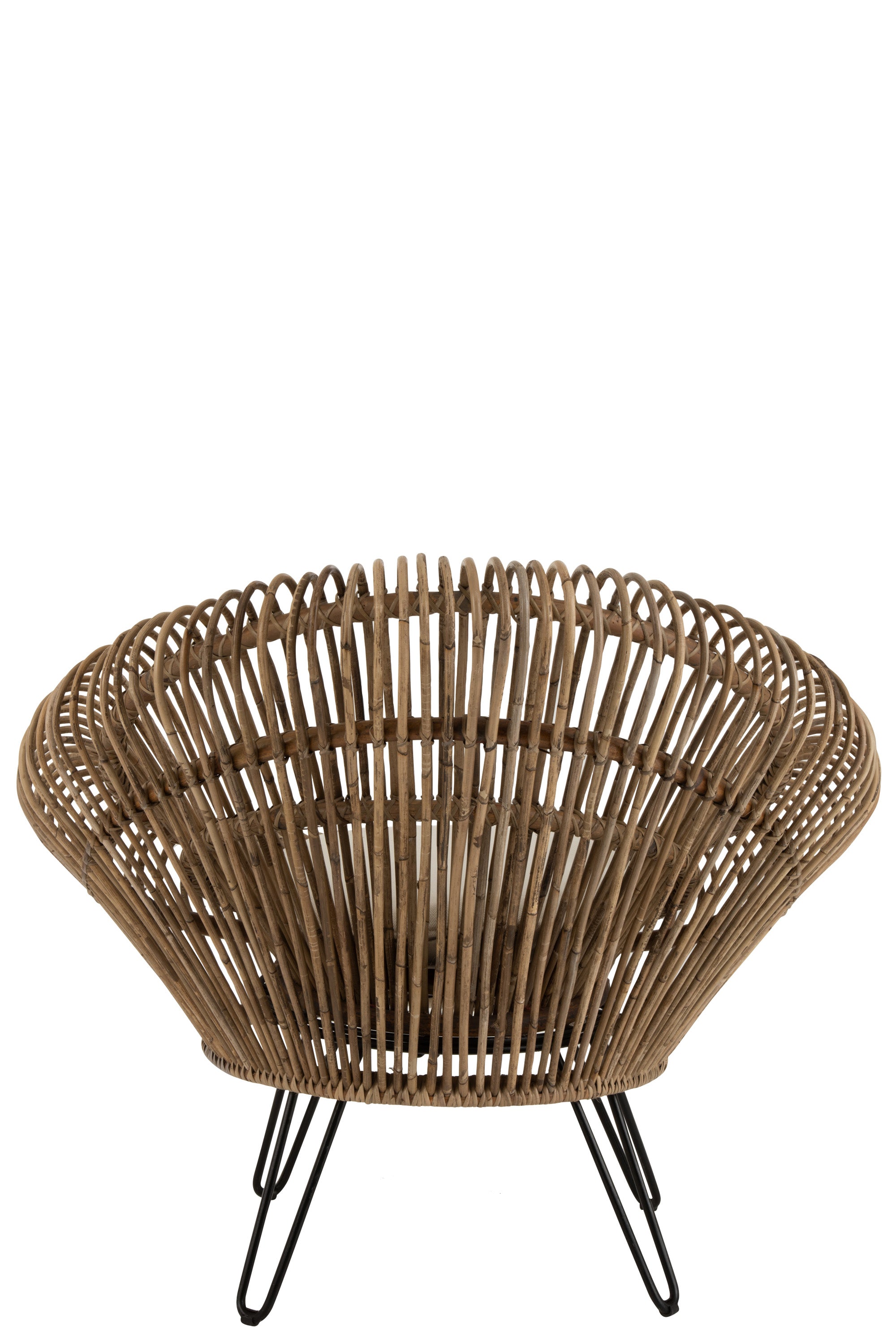 LOUNGE STUHL "VIVI" MIT KISSEN RATTAN NATUR/EISEN