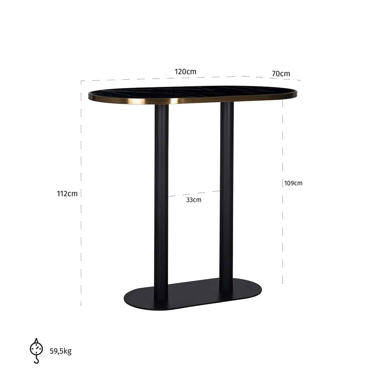 Bar table Zenza oval7228richmond