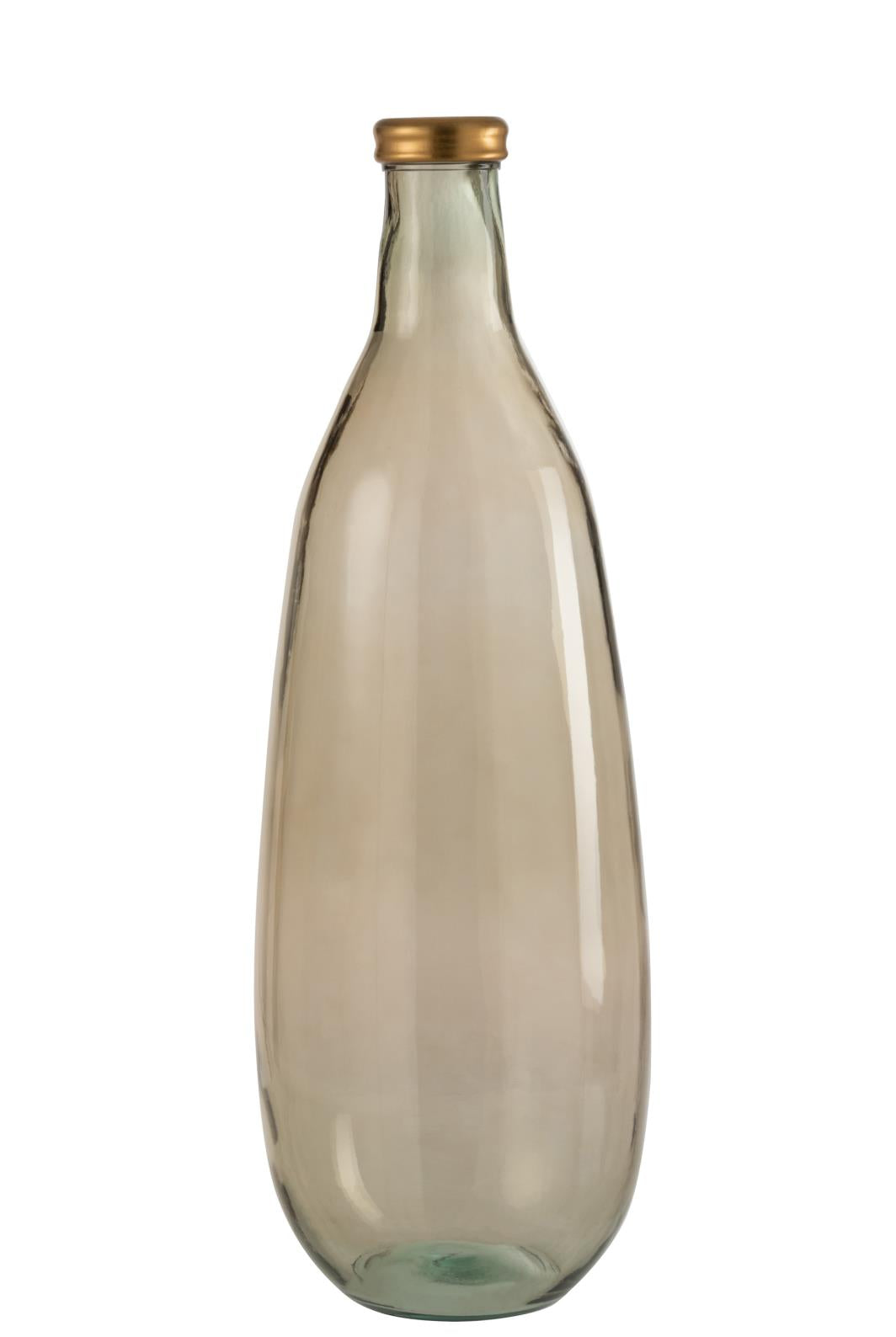 VASE LENA FLASCHE GASL TAUPE/GOLD GRÖSSE L (25x25x75cm)