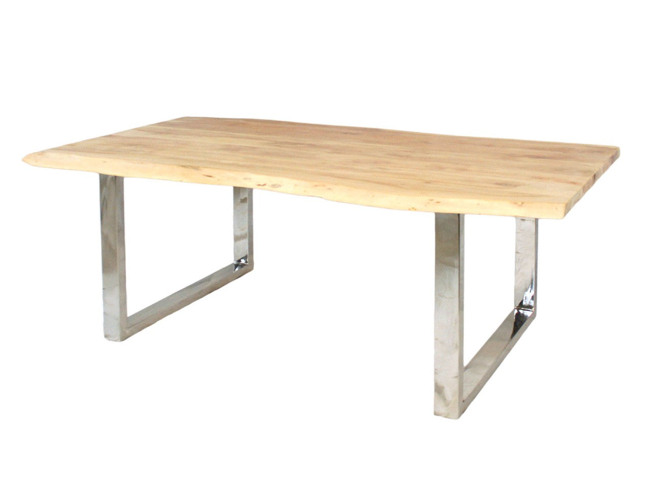 Esstisch Tisch Portland 200/240 x 100/110 cm, Kufengestell Edelstahl