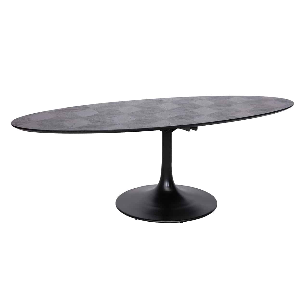 Blax Oval Dining Table 230 - eleganter Esstisch aus Holz und Metall in Schwarz für stilvolles Essen