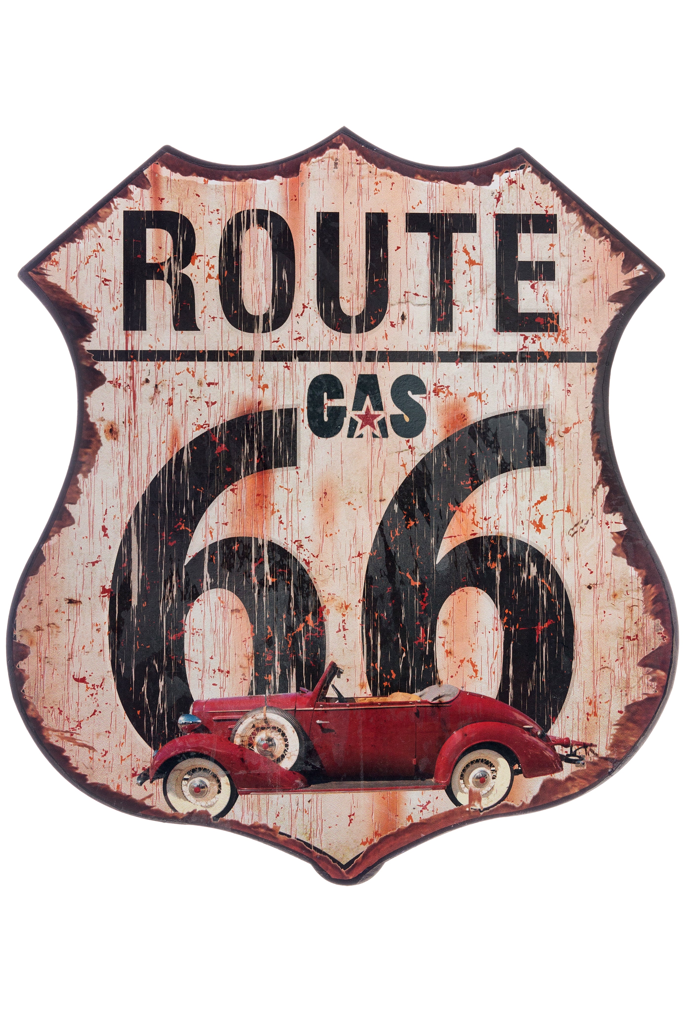 Metallschild "Route 66 Gas"