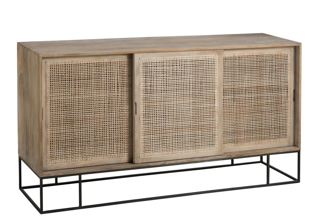 SIDEBOARD 3SCHIEBETÜREN WEIDE GEWOBEN MANGO NATUR (160x45x85cm)