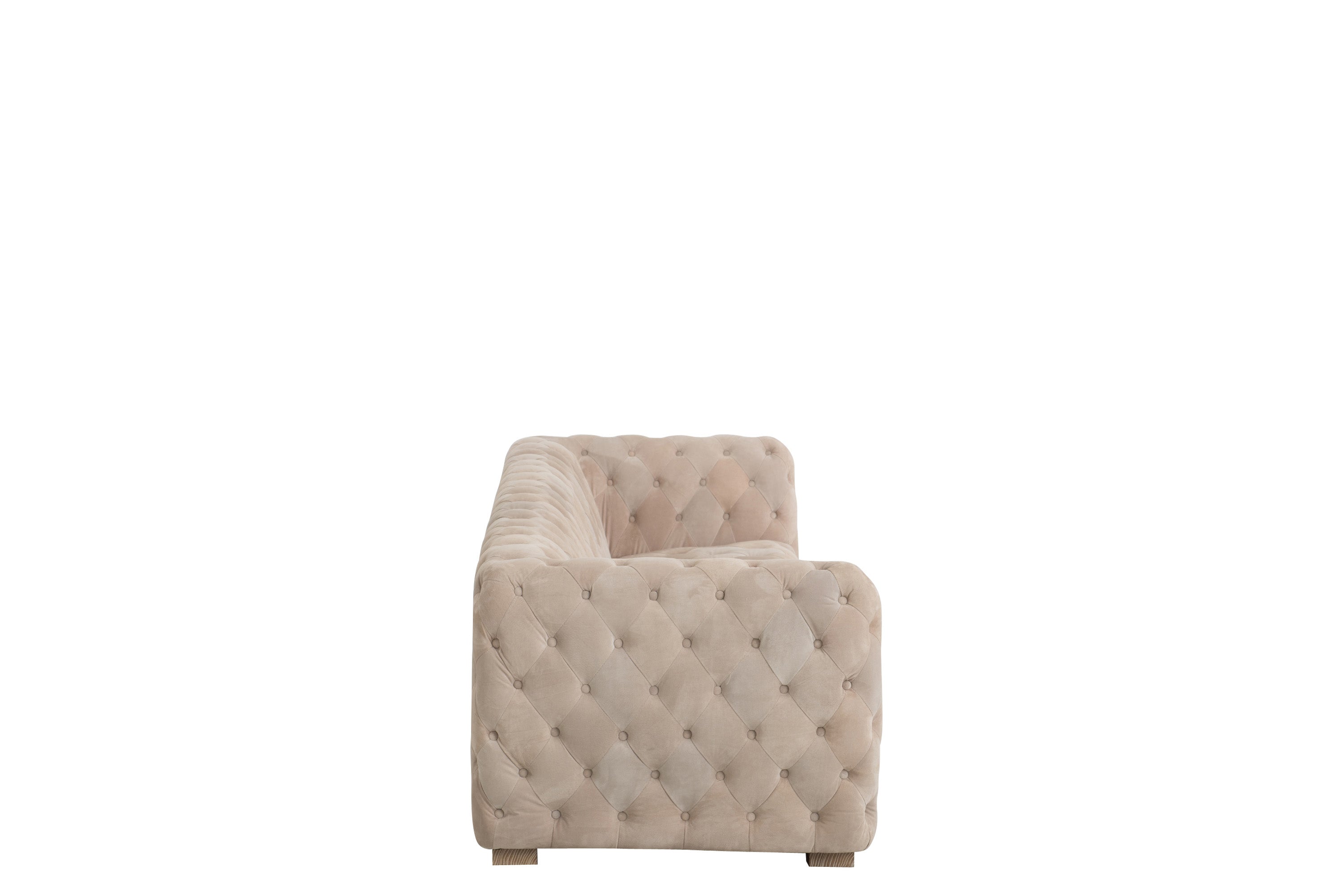 SOFA SUEDE MIT KNÖPFUNG 3-SITZER BEIGE