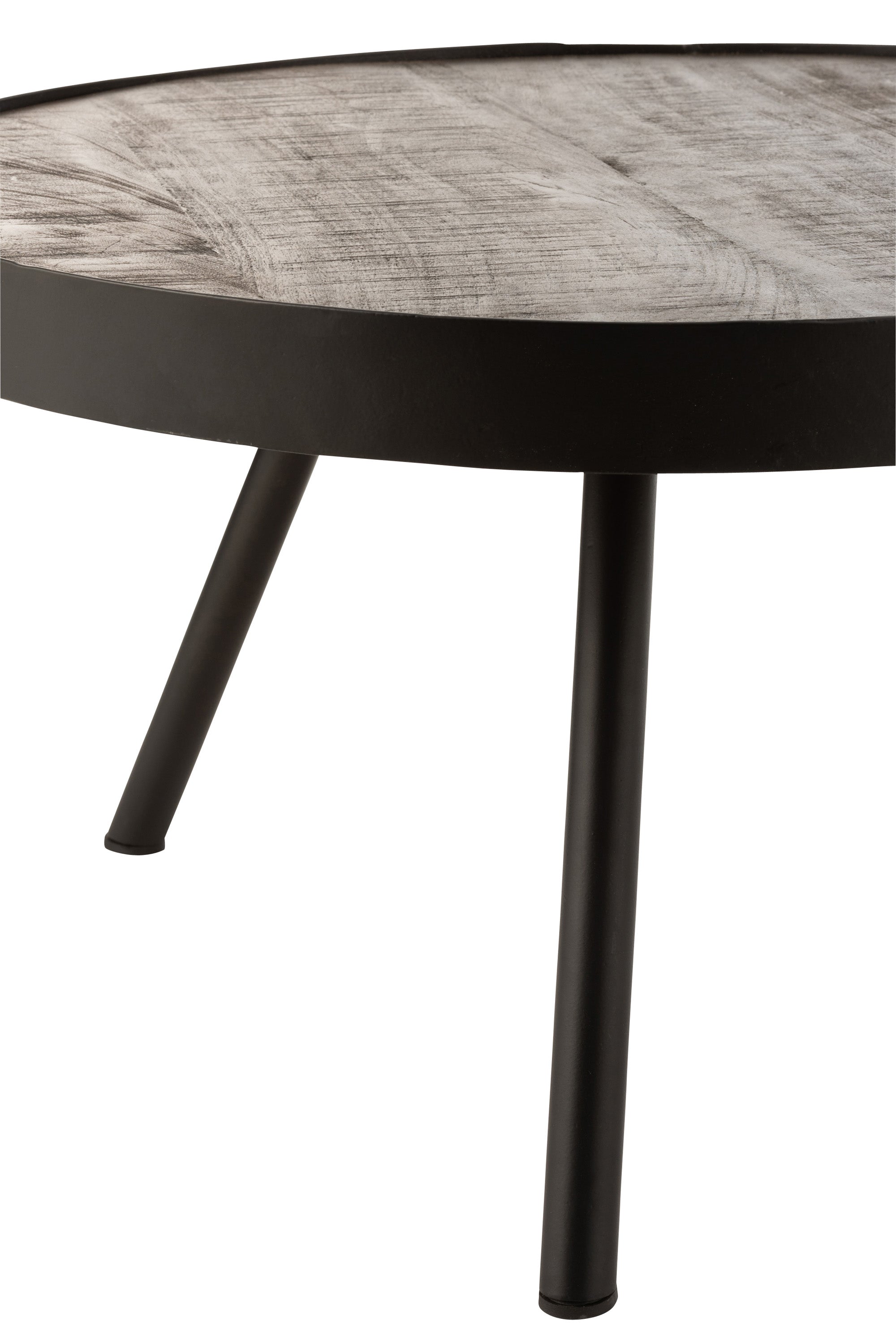 COUCHTISCH FIEN MANGOHOLZ EISEN DUNKELBRAUN SCHWARZ (60x60x33cm)