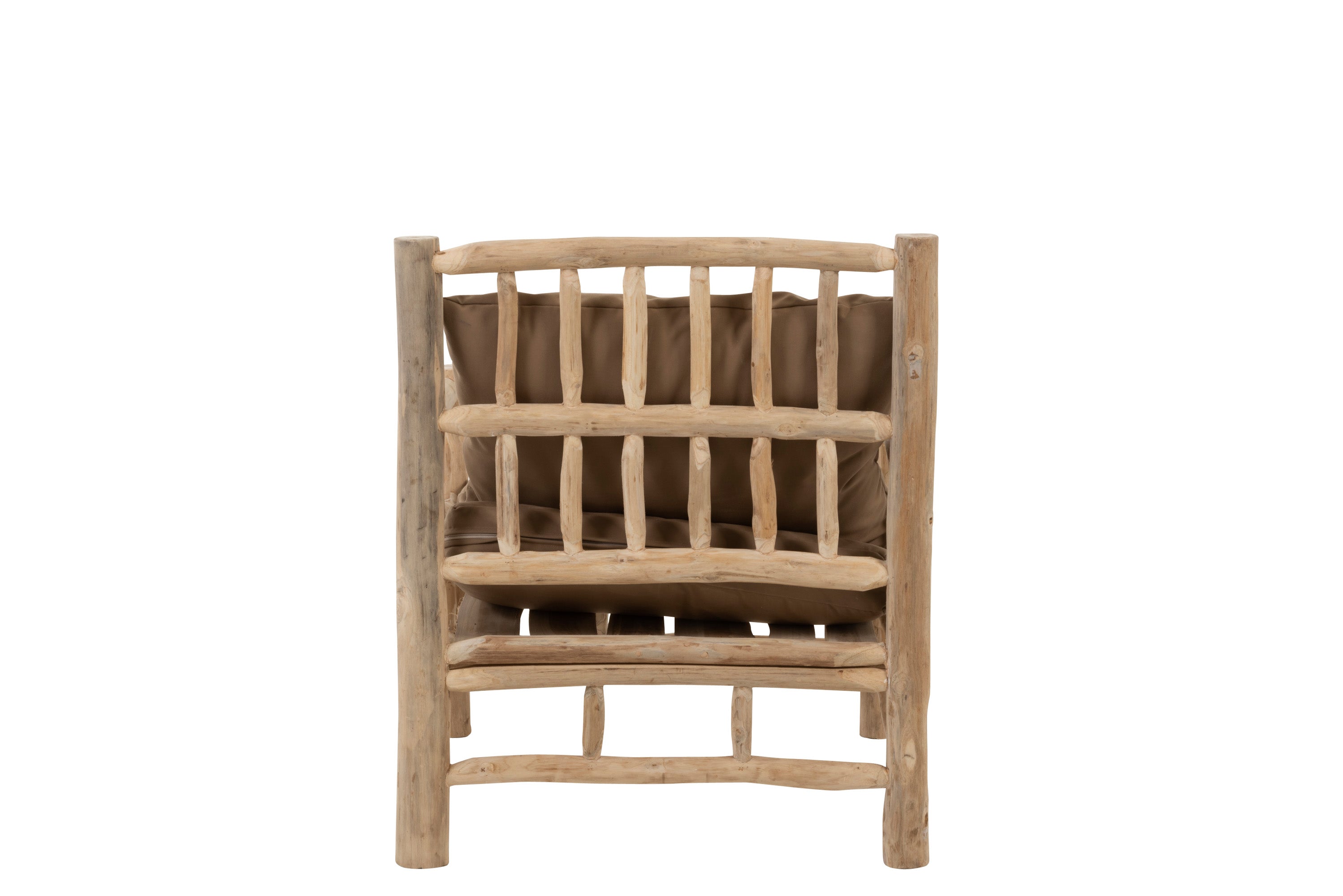 SESSEL TEAK INKL. POLSTER NATUR/BRAUN (75x90x90cm)