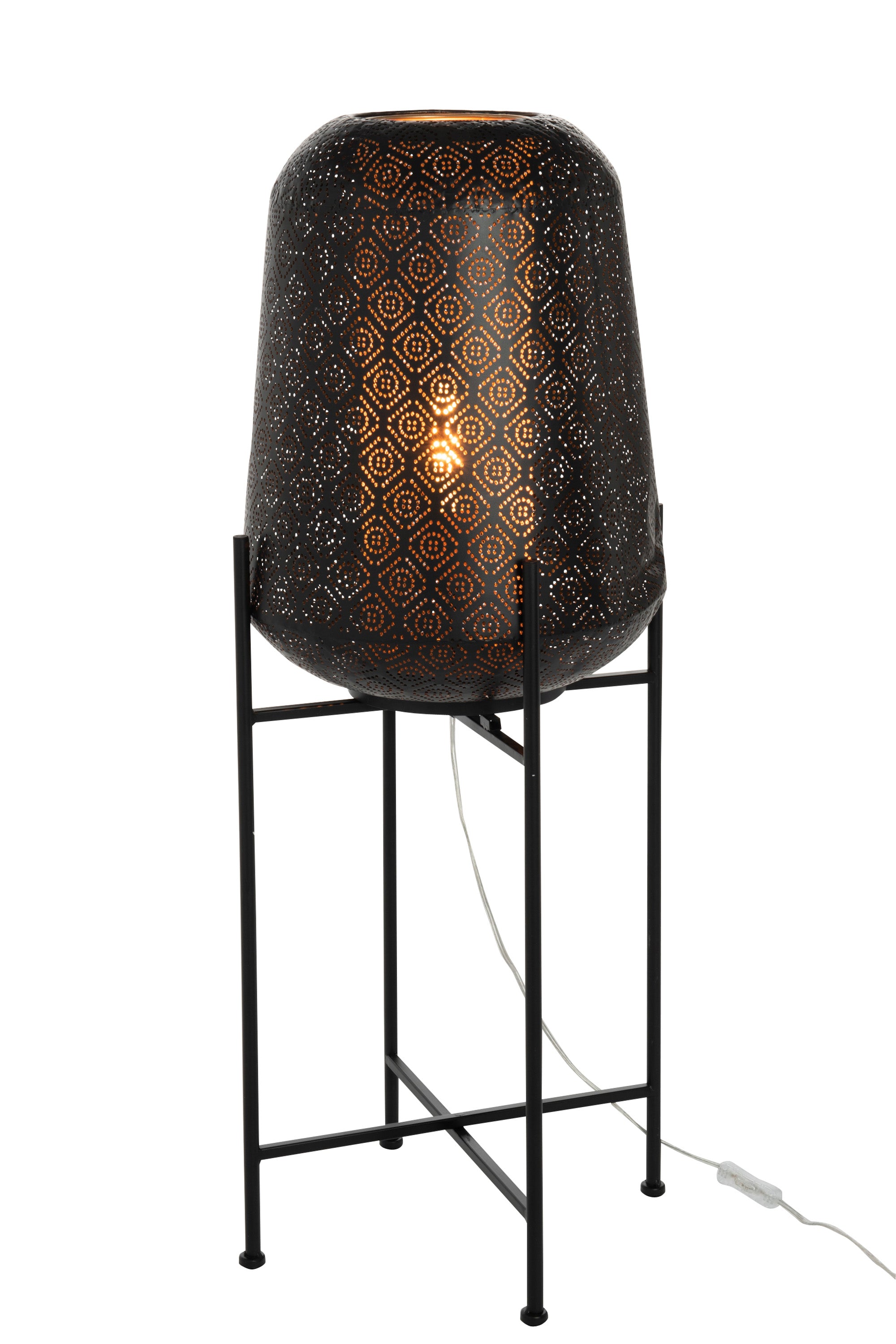 LAMPE ORIENTALISCH METALL SCHWARZ GRÖSSE L (38,5x38,5x95cm)