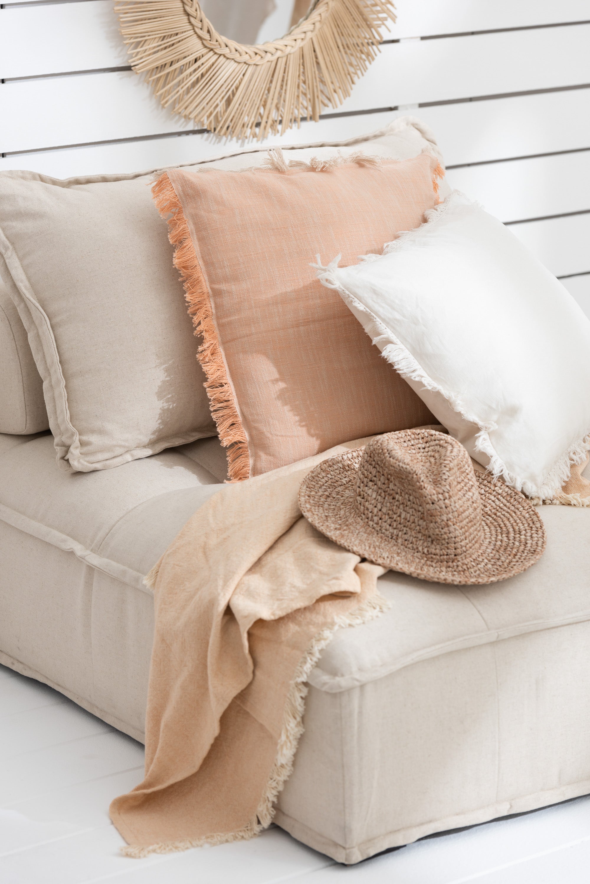 SESSEL "PUFF" LEINEN BEIGE