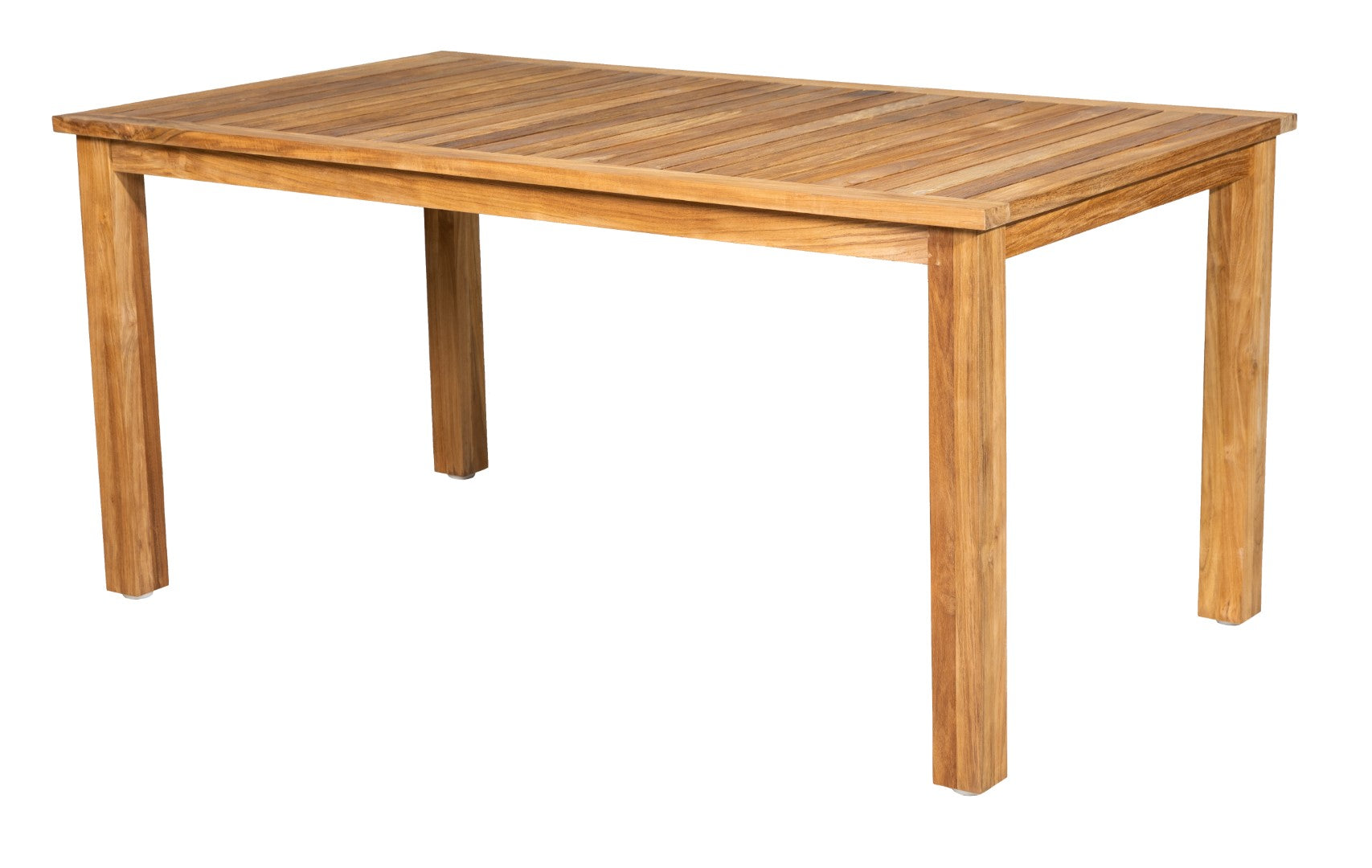 Hochwertiger rechteckiger Tisch aus recyceltem altem Teakholz. Beine mit Schraubfüßen für Niveauausgleich.