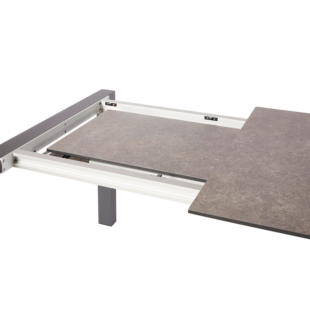 Palermo Ausziehtisch 210/270-330x100 cm Edelstahl/HPL - Beton Dunkel -OHNE BEINE-