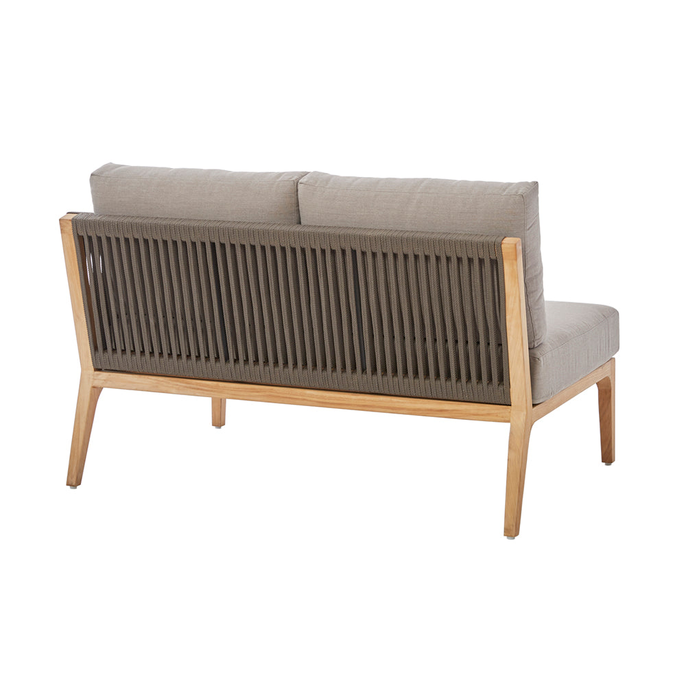 Lagos Modullounge -lange Ecke rechts- Rope Braun/ Recycled Teak inkl. Sitz- und Rückenkissen