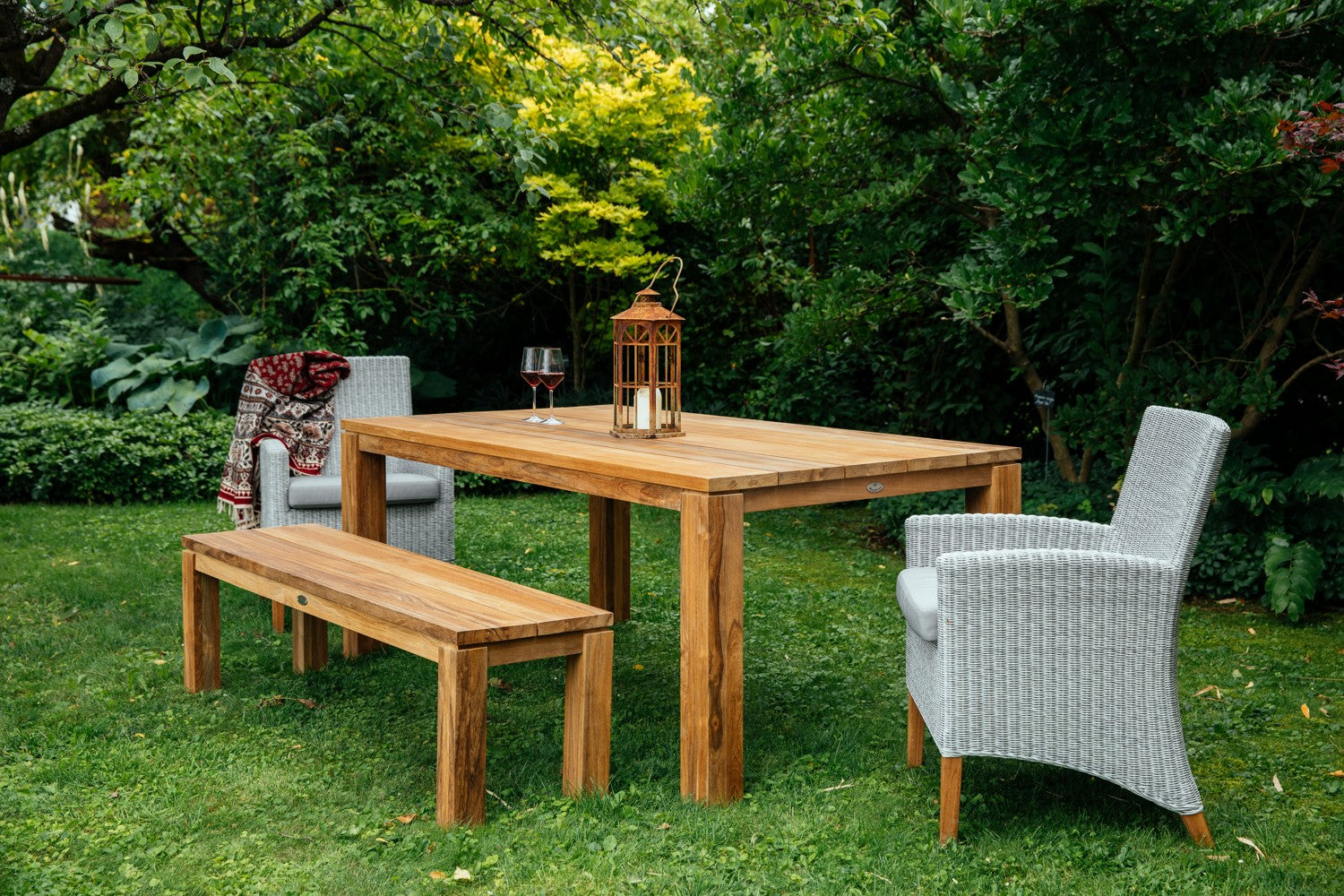 Nizza Bank 190 cm / recyceltes Teakholz natur