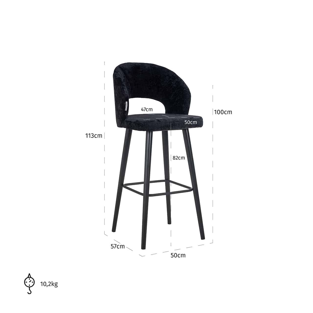 Bar stool Savoy black chenilles4562-black-chenillerichmond