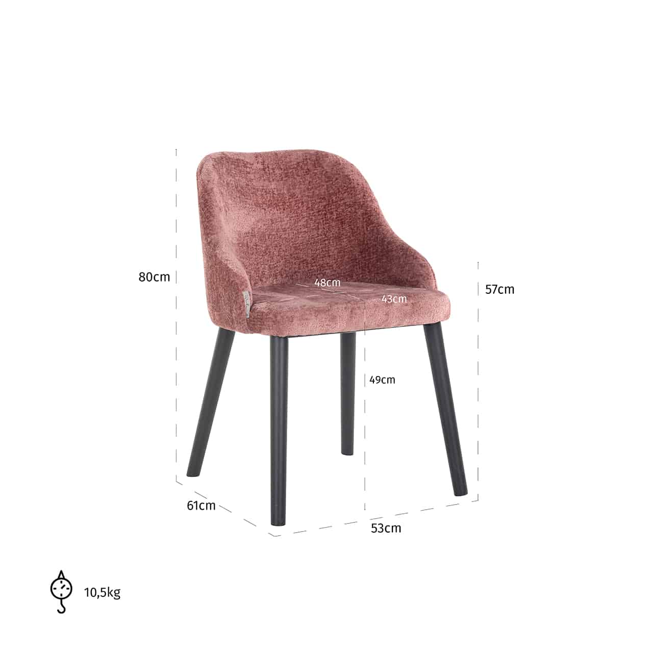 Chair Twiggy rose chenilles4563-rose-chenillerichmond