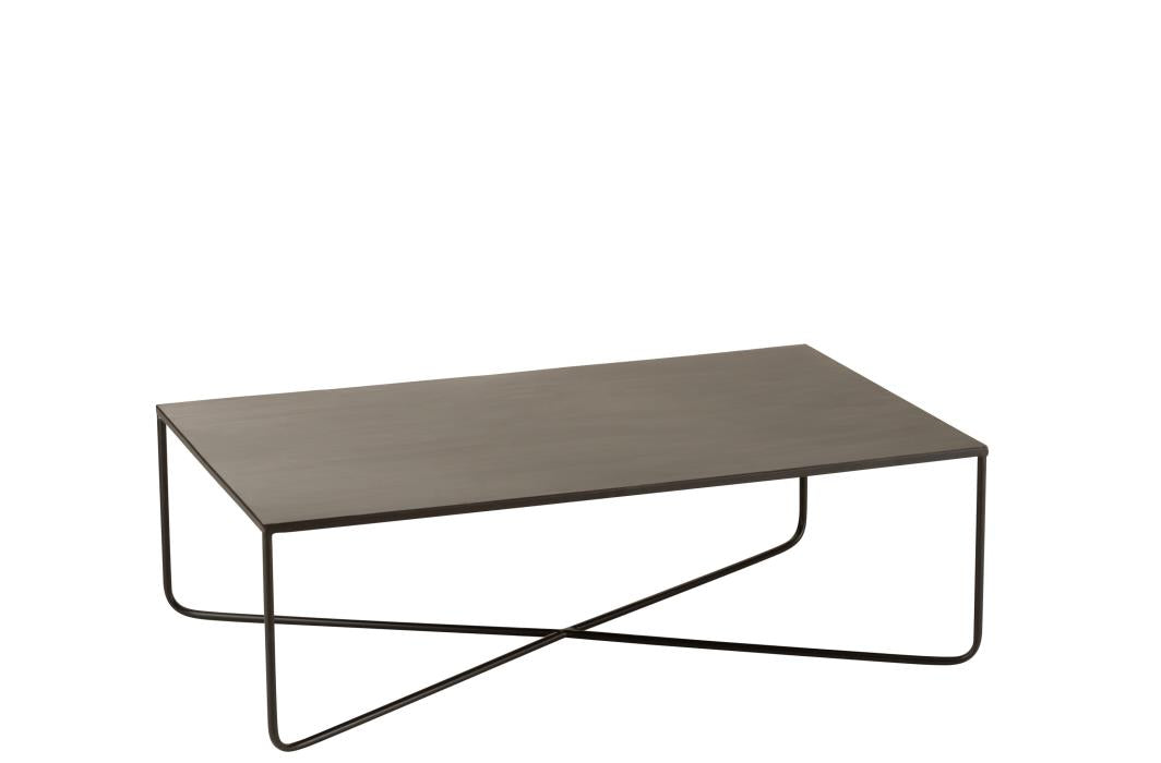 COUCHTISCH BEINE GEKREUZT METALL SCHWARZ (100x60x32,5cm)