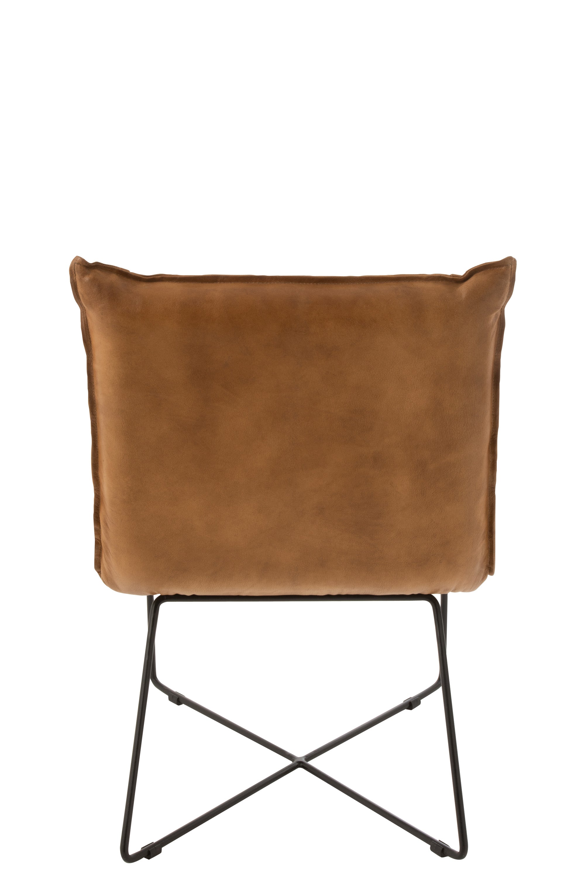 LOUNGE STUHL AVI LEDER/EISEN CAMEL (56,5x65,5x85,5cm)(2x)