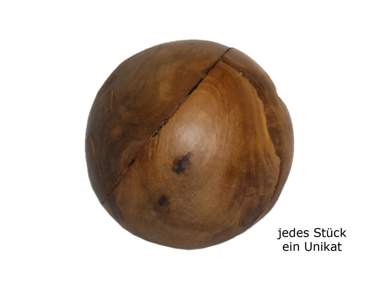 Handgefertigtes 5-er Set Wurzelholz-Kugel, Teak Ø 8 cm, vollmassiv, zusammengefügt