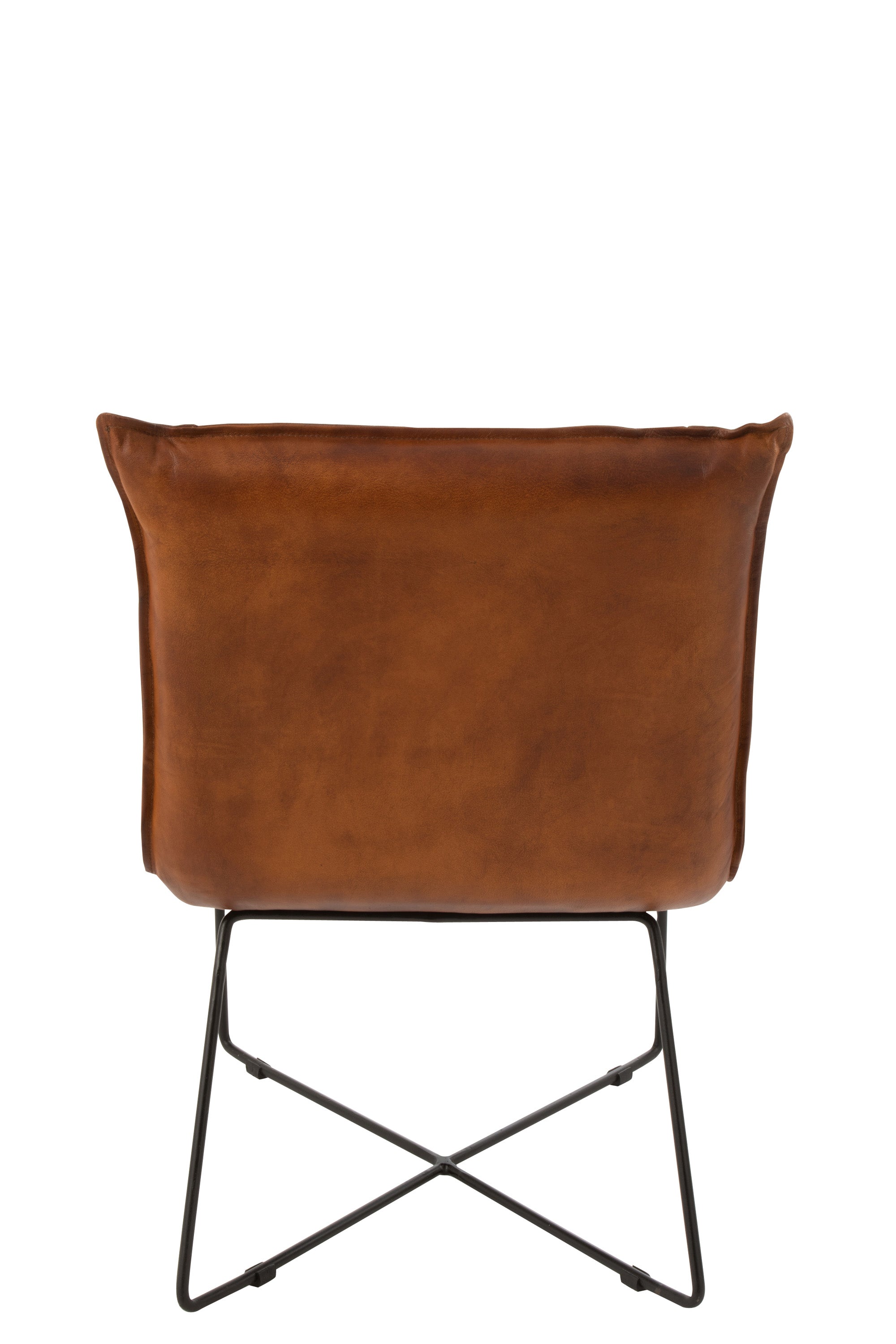 LOUNGE STUHL LOUNGE AVI LEDER/EISEN COGNAC (56,5x65,5x85,5cm)(2x)