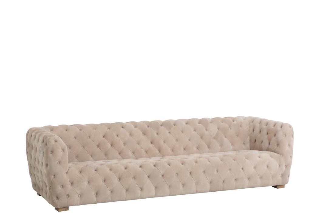 SOFA SUEDE MIT KNÖPFUNG 3-SITZER BEIGE