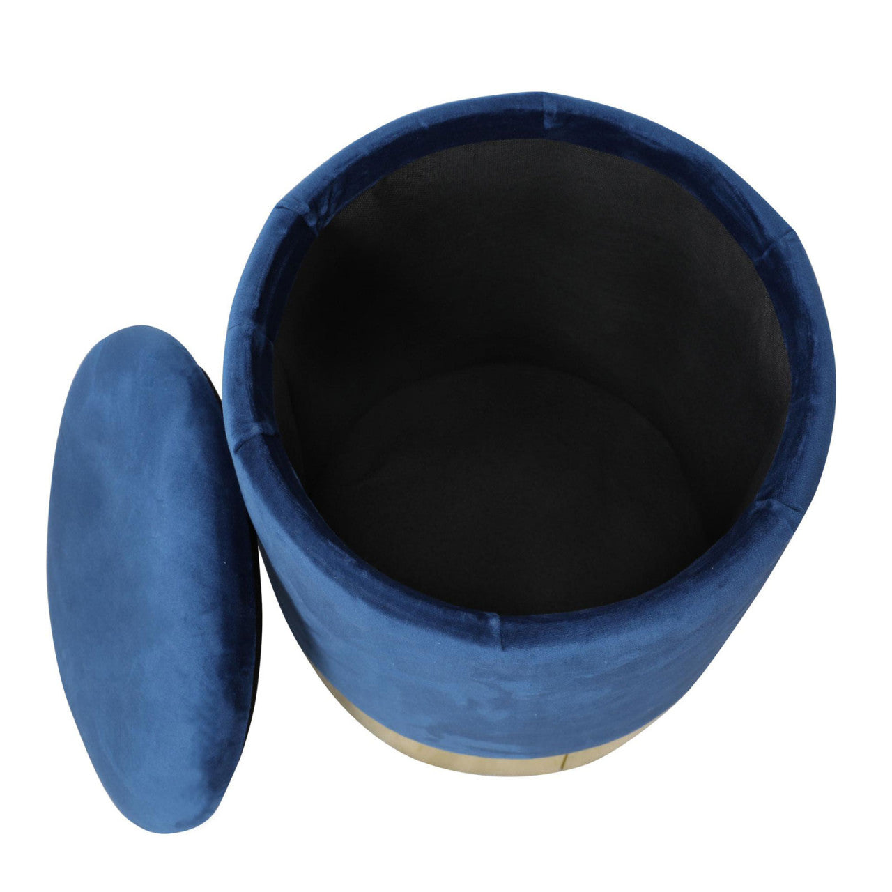 Samthocker Sitzhocker Samt Pouf Sitzpouf Velour Hocker Hochwertig mit Stauraum u. Deckel Ø 31 H 38 c