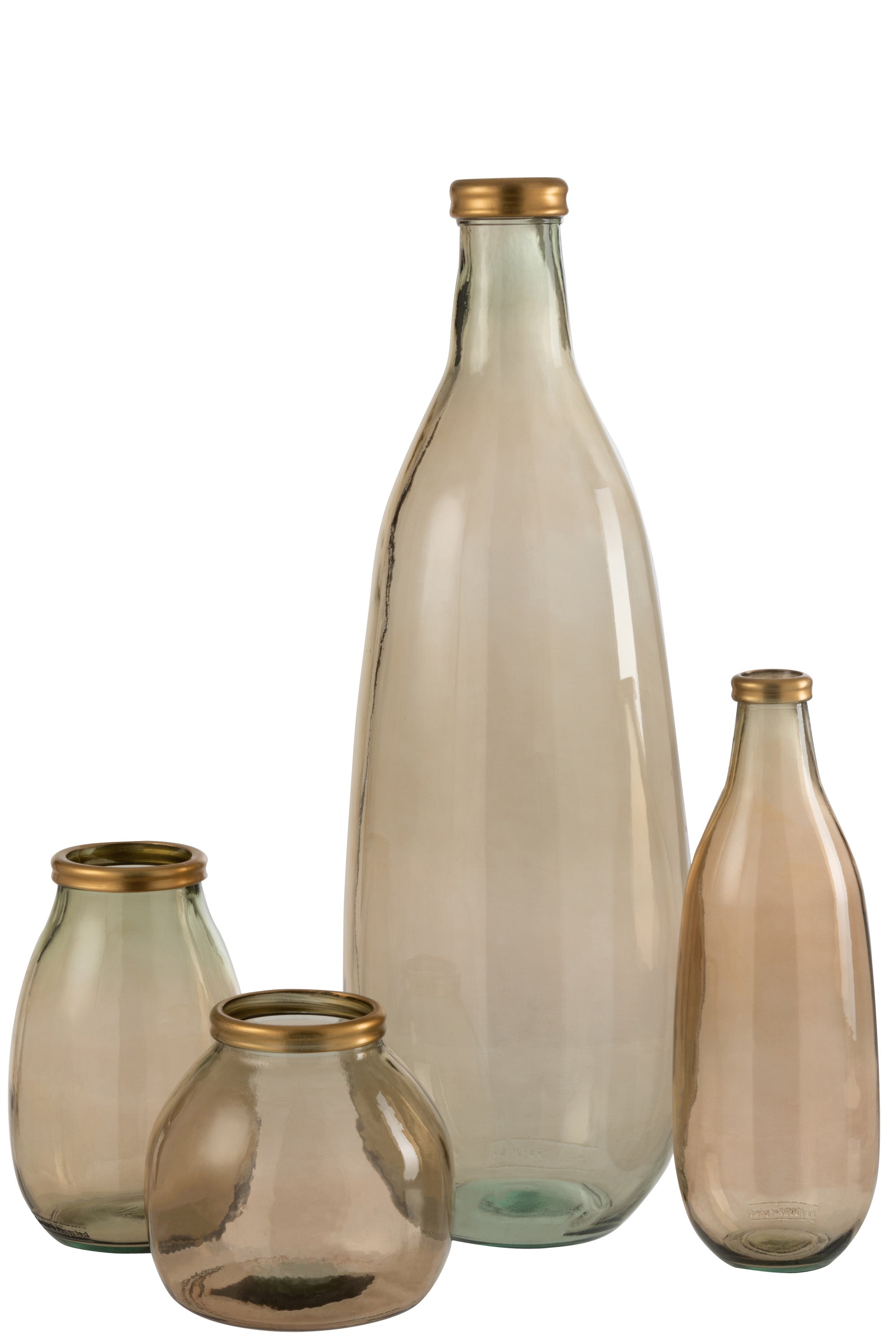 VASE LENA FLASCHE GASL TAUPE/GOLD GRÖSSE L (25x25x75cm)