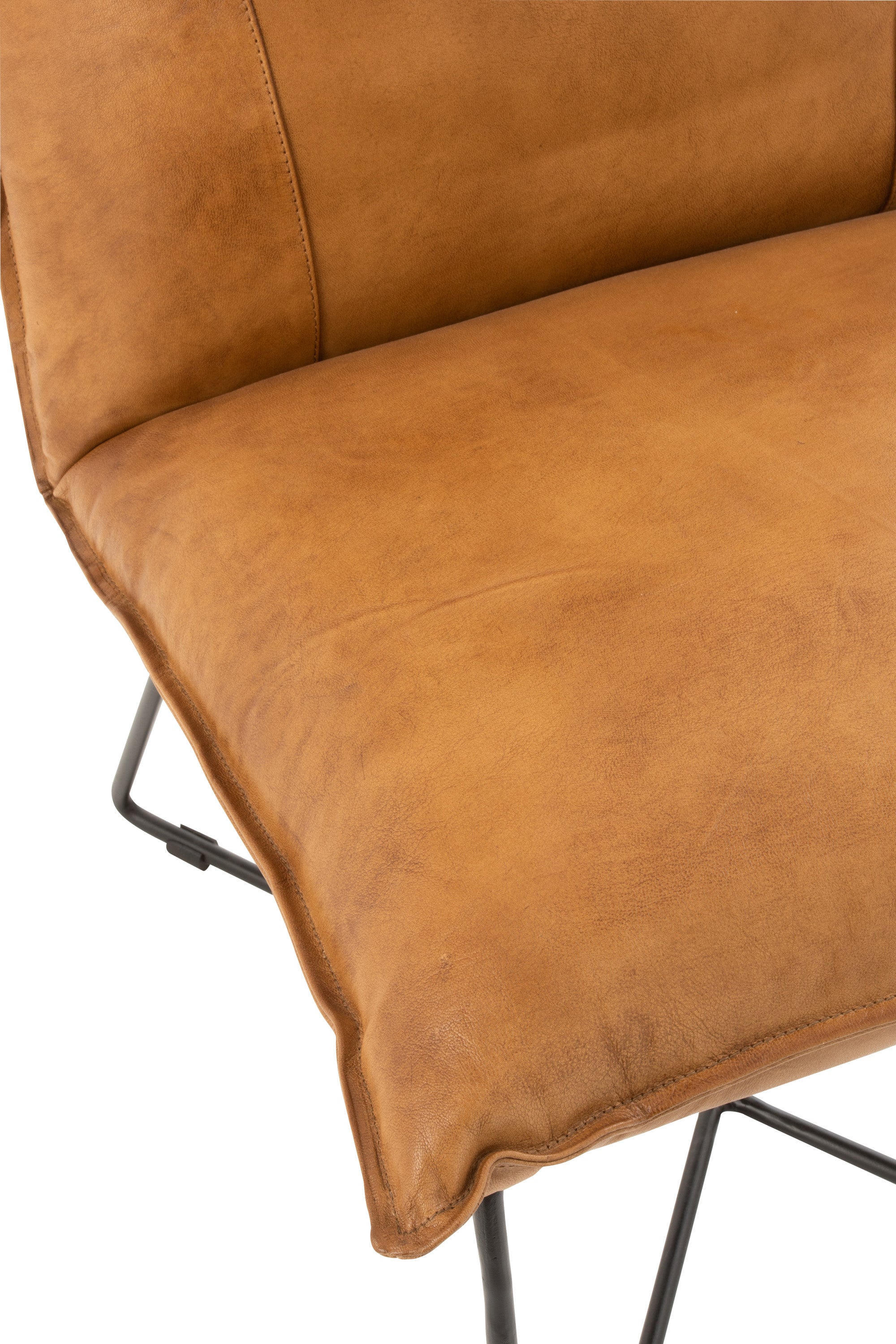 LOUNGE STUHL AVI LEDER/EISEN CAMEL (56,5x65,5x85,5cm)(2x)