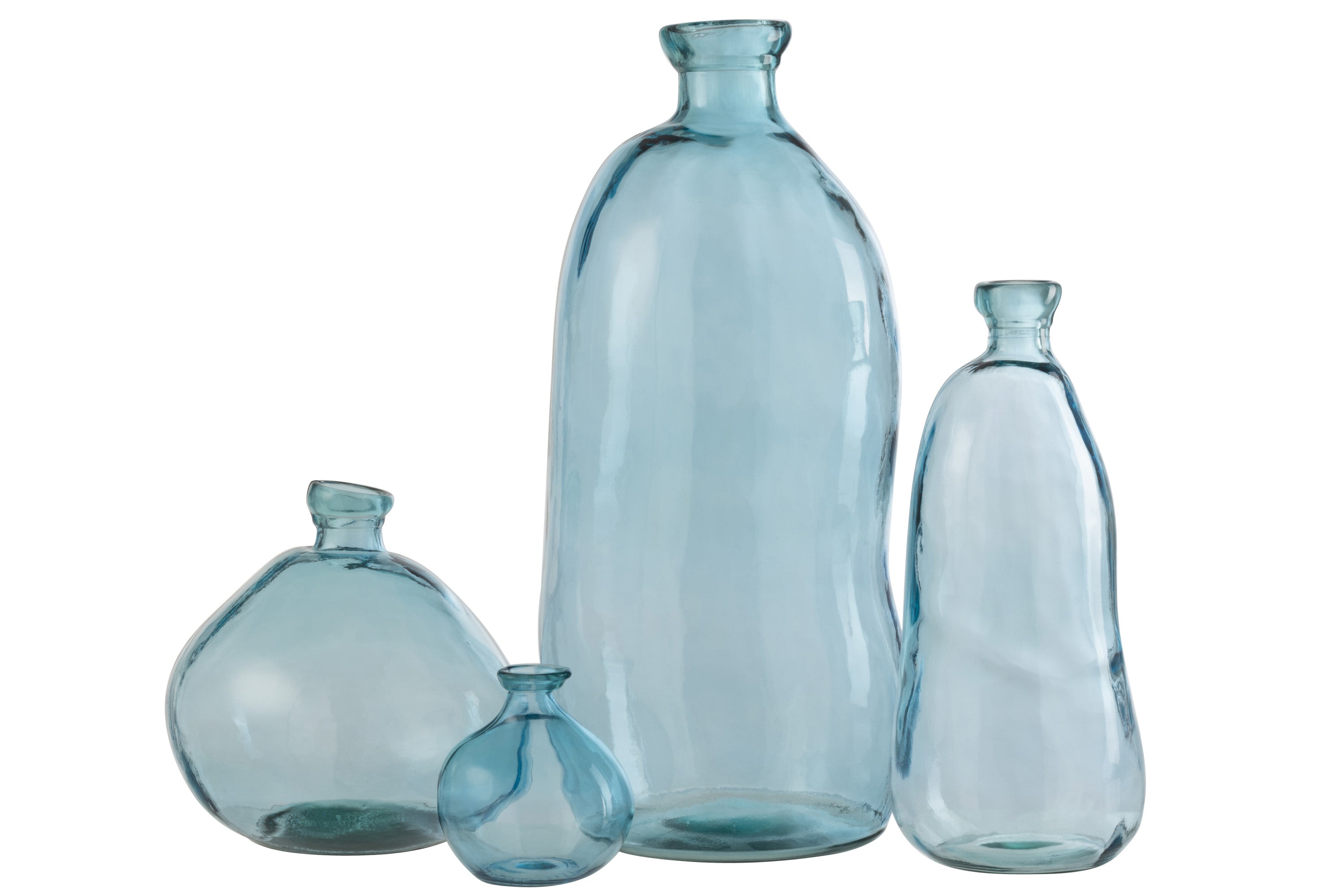 VASE OLIVIA GLAS HELL BLAU GRÖSSE L (33,5x33,5x73cm)