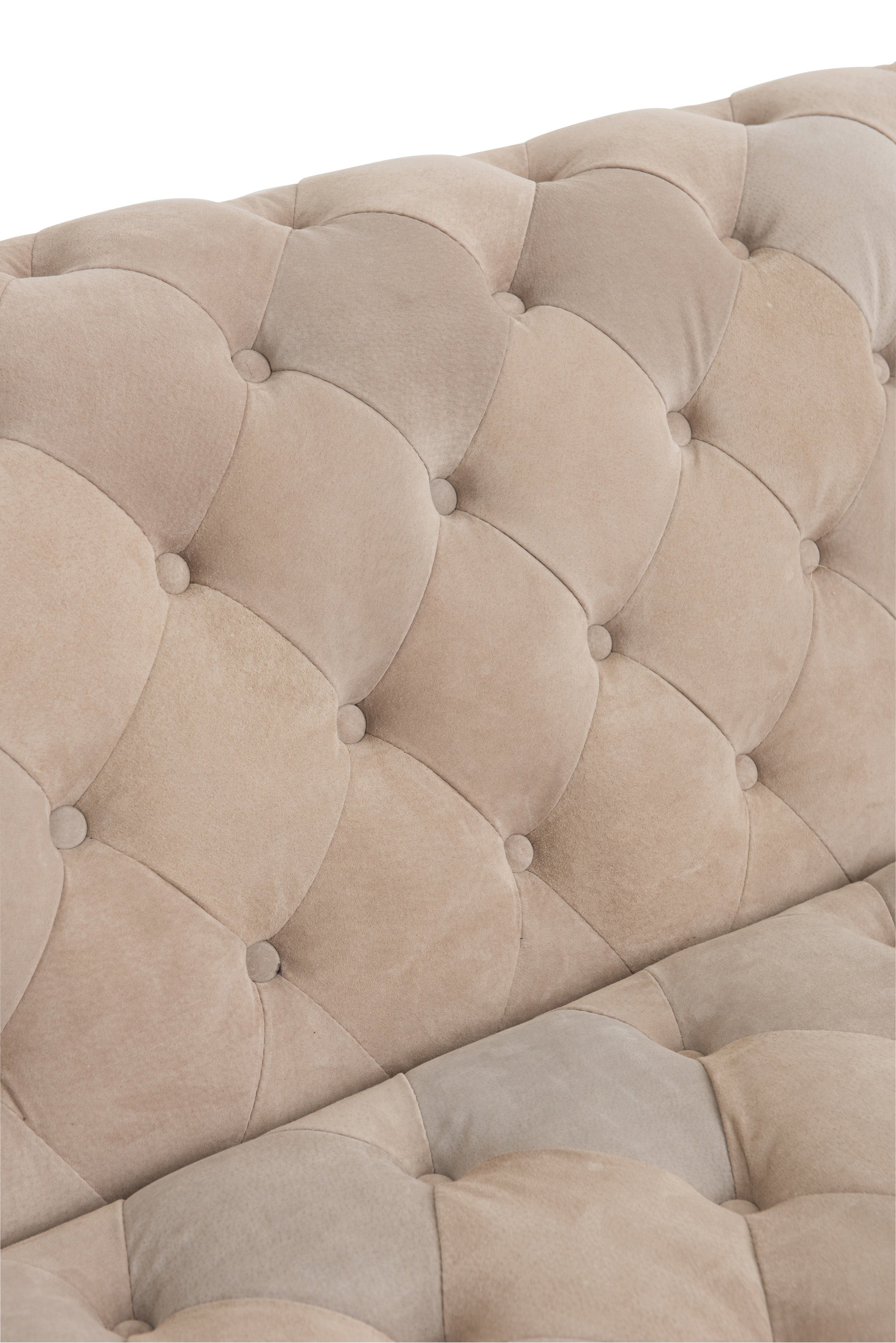 SOFA SUEDE MIT KNÖPFUNG 3-SITZER BEIGE