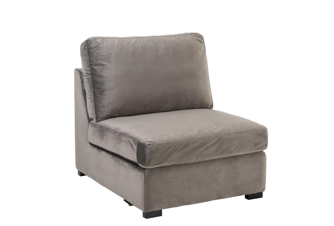 SESSEL/SOFA MITTELSTÜCK SAMT GRAU