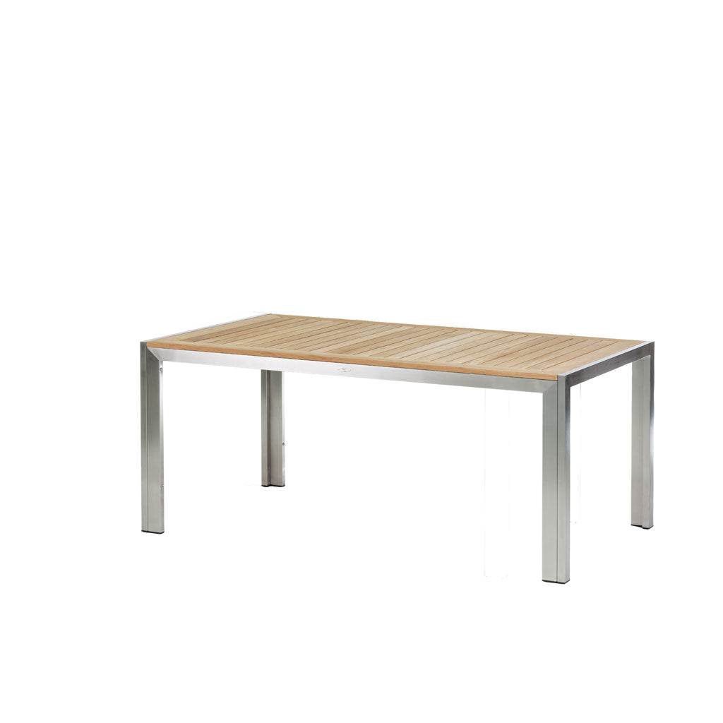 Rechteckiger Gartentisch; Hochwertiger Edelstahl/304-Rahmen mit einer Tischplatte aus  Premium Teak